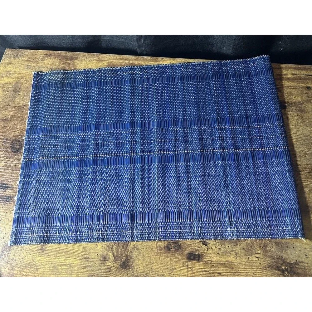 Vtg Norleans Woven Grass Placemats Tiki Bar Decor Set of 4 Blue & 4 Multicolored